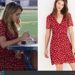 Madewell Red Wrap-Front Dress in Seattle Floral size 2